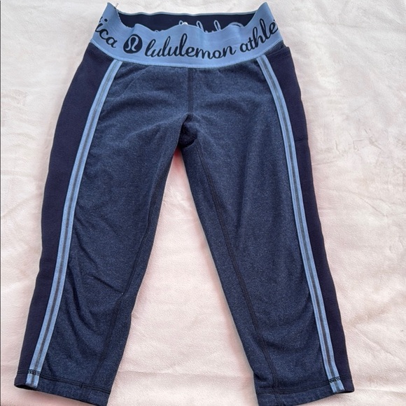 lululemon athletica Pants - Lululemon Athletica .  Blue and Gray Leggings with Capri Length and Stretchy Fit